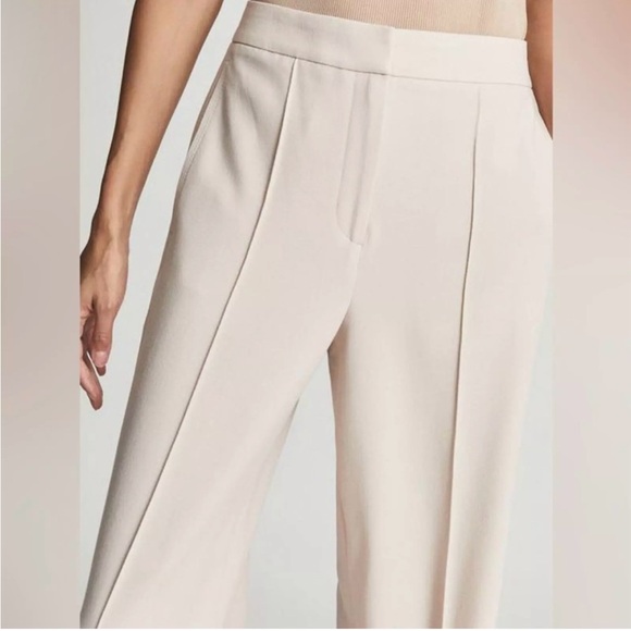 Reiss TIA High Rise Wool Blend Wide Leg pull On Pants size US 12 New without tag - Picture 6 of 11